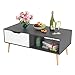HOMFA Coffee Tables for Living Room TV Stand, Wooden Console Table Sofa Side Table 2 Tier with Storage Shelf and 1 Drawer, Modern Furniture for Home Office, Gray