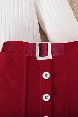 Image of Fashion Dream Girls Rib Solid Top & Skirt Set | Co-Ord Set | Casual Outfit