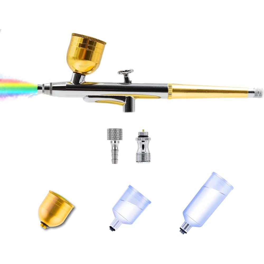 7/mo Finance Quevina Airbrush Gun 0.4mm Airbrush Nozzle DualAction Large Gravity Feed Air