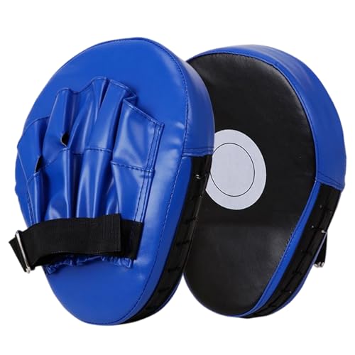 Dzqad Handpratzen PU, Pratzen Boxen, Boxhandschuhe, Pratzen Trainer Kickboxen, Kampfsport Pads Box Training Zubehör Trittkissen Für Muay Thai Karate, Blau