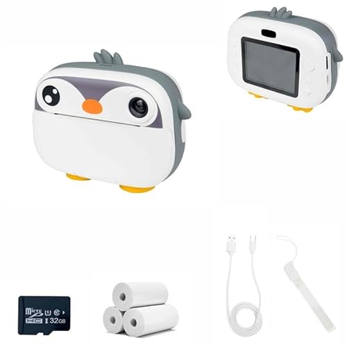 Appareil Photo Instantane,Appareil Photo Instantané Caméra Vidéo avec Carte de 32GB & Papier Photo, Cadeaux Enfant