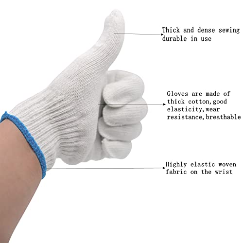 Dowei Safety Protection Work Gloves, 12 Pairs(24Pcs) Large Size String Knit Cotton Gloves For Painter Mechanic Industrial Warehouse Gardening Construction Catton Work Gloves For Men Women #TOP1