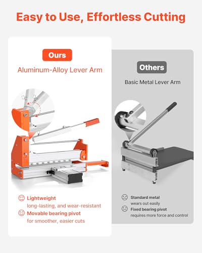 Image of VEVOR 12 inch Vinyl Floor Cutter, 12mm Thick Laminate Flooring Cutter with Upgraded Labor-Saving Aluminum-Alloy Lever, Telescoping Support Plate, Cuts Certain Engineered Wood, LVT, VCT, SPC, LVP, WPC