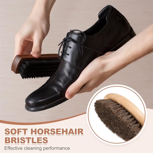Cepillos para pulir botas de cuero y tela con mango ergonómico largo de madera de haya 5