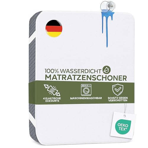 Terra Beds Matratzenschoner 180x200 cm 100% wasserdichte Matratzenauflage atmungsaktives und superweiches Baumwollmaterial geräuschlos Oeko-TEX-Zertifiziert Fleckenschutz und waschbar