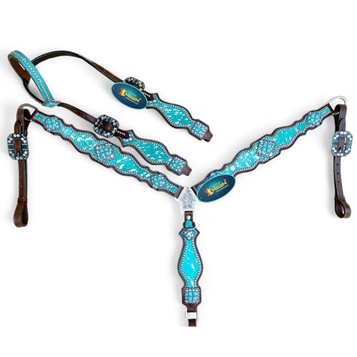 Western Headstall and Breast Collar Tack Set for...