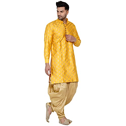 Image of Veera Paridhaan Men's Banarasi Full Sleeve Printed Long Straight Kurta