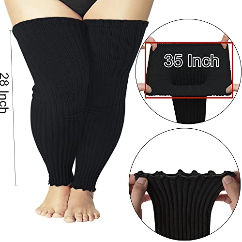 Women's Plus Size Leg Warmers Knit Over Knee High Footless Socks for Thick Thighs2