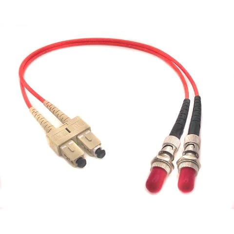 1ft Fiber Optic Adapter Cable SC (Male) to ST (Female) Multimode 50/125 Duplex Cover