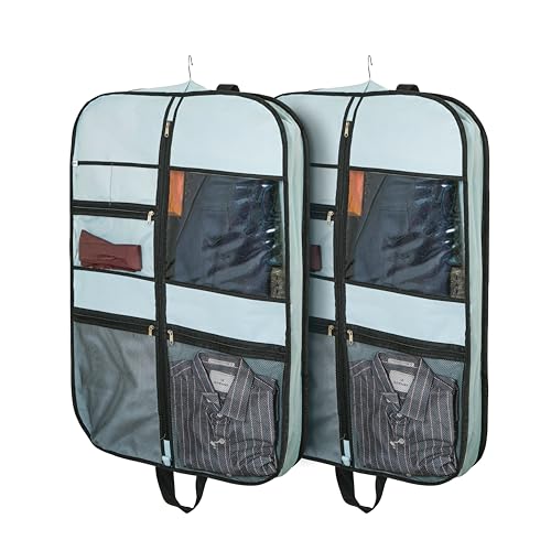 Image of SOLSTICE Suit Cover Big Size with Zip of (110 x 60 cm) | Suit, Coat, Blazer, Jacket Cover (Pack of 2) (BLUE)
