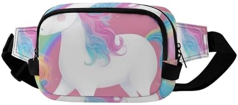 Fanny Pack with Adjustable Belt, Unisex Rainbow Cloud Pink Unicor...