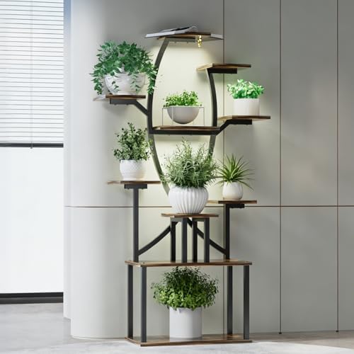 Gavnglin 53" Plant Stand Indoor with Grow Lights, 10-Tier Space-Saving