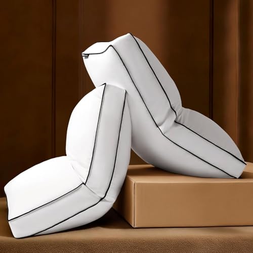 AQUZIN Goose Feather Down Pillow King Size Set of 2 Down Surrounded Hotel Collection Bed Pillows for Sleeping with Gusset 2 Pack Fluffy Plush for Side Back Sleepers 20x36 in.