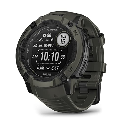 Image of Garmin Instinct 2X Solar, Rugged GPS Smartwatch, Built-in Flashlight, Solar Charging Capability, Multi-Band GNSS, Moss