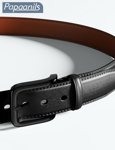 Leather Dress Belts for Men,Casual Business Wearing for Jeans,Suits, Belts Width 1 3/8"4
