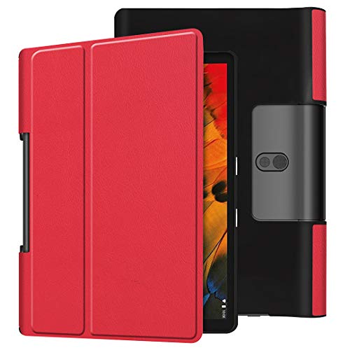 Funda para Lenovo Yoga Smart Tab 10.1 / Yoga Tab 5 10.1 / Yoga Tab 5 10.1 Funda de piel sintética con tapa y función atril ultra fina y ligera para Lenovo Yoga Smart Tab 10.1 / Yoga Tab 5 10.1 rosso