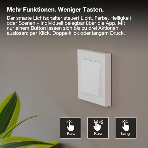 OSRAM SMART+ WiFi Wandschalter 1 Taste, magnetisch, USB-C aufladbar, 6 Monate Laufzeit, Alexa kompatibel, Wei&szlig;
