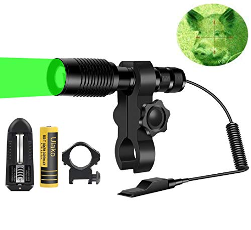 Ulako U80 Green Light 350 Yards Zoomable Spotlight Floodlight Flashlight Torch for Hog