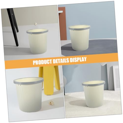 Caneca de basura rectangular sin tapa beige miniatura 4
