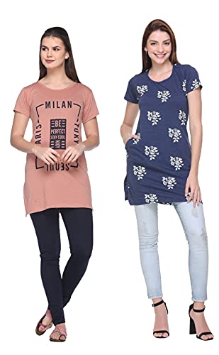 Image of In Love Women's Plus Size Cotton Printed T-Shirt with Pocket - Combo Pack of 2