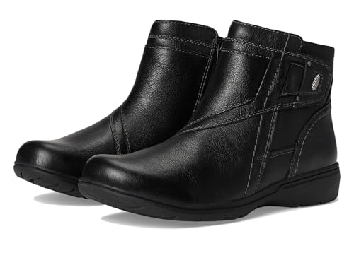 Clarks Women's Carleigh Style Ankle Boot, Black Leather, 8.5