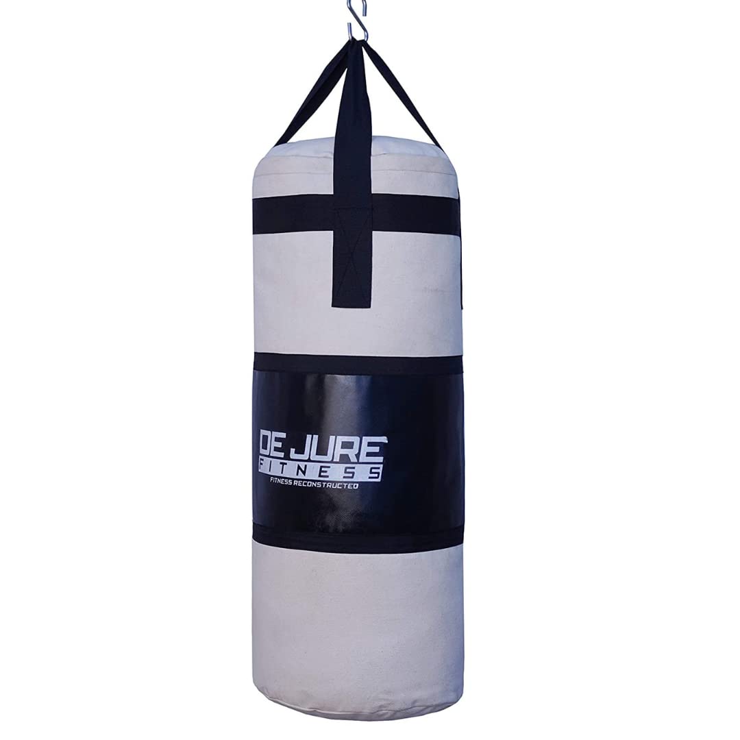 De Jure Fitness High Performance Heavy Duty Filled Punching Bag with Stainless Steel Hanging Chain, Canvas Punching Bag for Boxing (5 Feet, Off-White) (B0D1YCTB59) Amazon Price History, Amazon Price Tracker