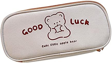nvIEFE Cute Pencil Case Big Capacity Pen Bag Kawaii Stationery Pencil Cases for Student Teens Girls Secondary school College Office Organizer (Bear A)