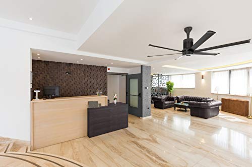 Image of Big Ass Fans i6 84 inch Smart Indoor Ceiling Fan, SenseMe Technology, High Airflow Modern Ceiling Fan, WiFi App Control, Black