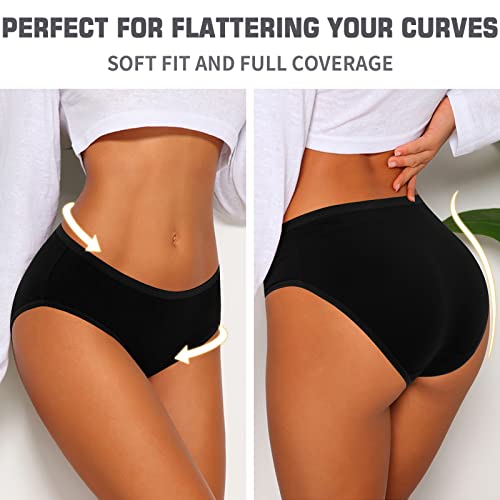 Image of Eiggam Women's Cotton Bikini Panties,High-Cut Full Coverage Stretch Cool Underwear for Women