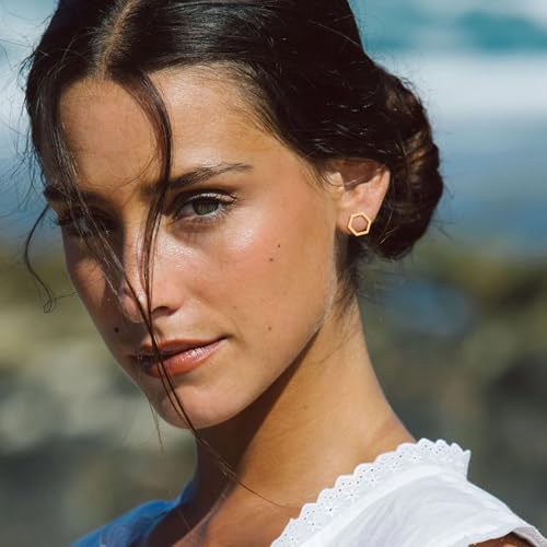 Gold Stud Earrings for Women Triangle Earrings Minimalist Circle Rectangular Geometric Stud Earring Gold Jewelry Gift for Women4