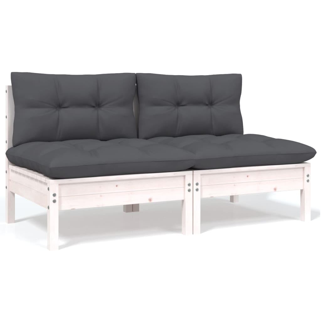 Set da giardino da 8 pezzi con cuscini in legno di pino massello, set modulare da giardino e terrazza, robusto e stabile, portata fino a 110 kg per seduta