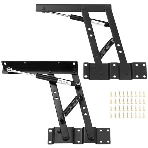 Knpwer 2 Pcs Charniere Table Basse Relevable,Heavy Duty Mecanisme Table Basse Relevable,Lift Up Ressort Charnière pour Table Basse (Style 2)