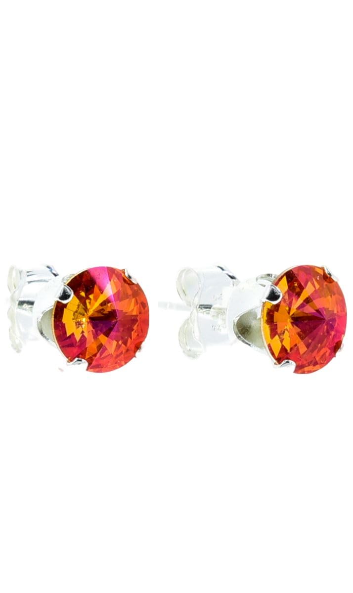 pewterhooter® London Collection - Women's Luxury Sterling Silver stud earrings made with sparkling crystal. Gift Box.