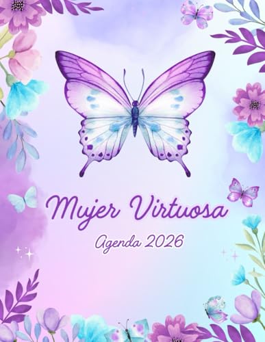 Agenda Cristiana 2026 Mujer Virtuosa con Versículos Bíblicos por mes y semana, Planificador 2026 fechado Enero a Diciembre, Agenda para Crecimiento ... Español: Versión interna en blanco y negro
