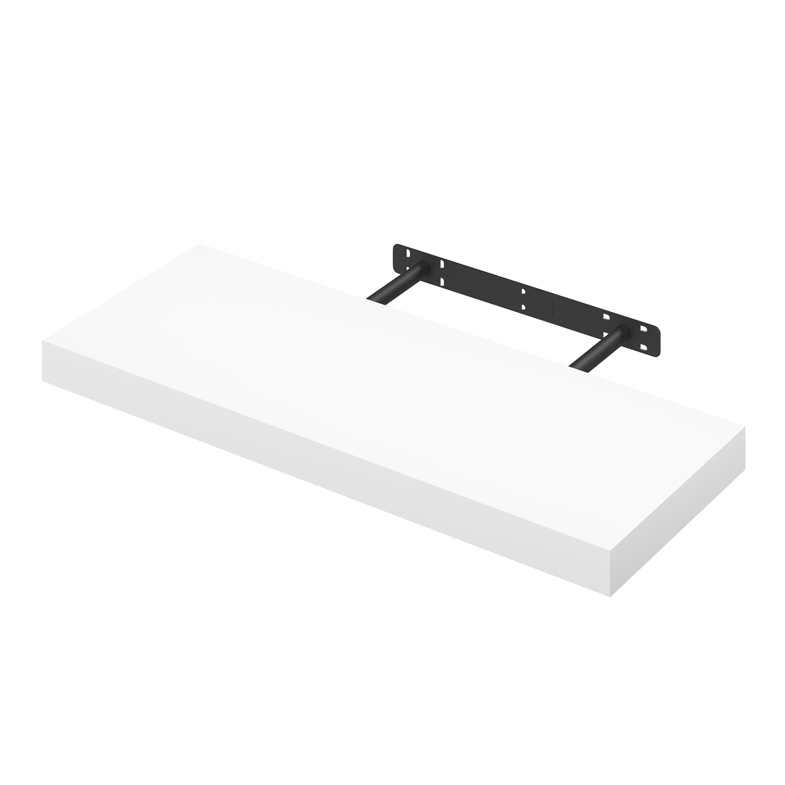 WOLTU Floating Shelf CD DVD Booksfhelf Wood Board 60x22.9x3.8cm White for Office, Living Room, Bedroom, Kitchen RG9319ws-UK โ image 1