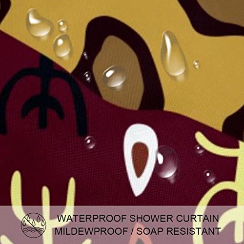 Rideau de douche imperméable lavable 152x183 avec 12 anneaux Tribe - 4