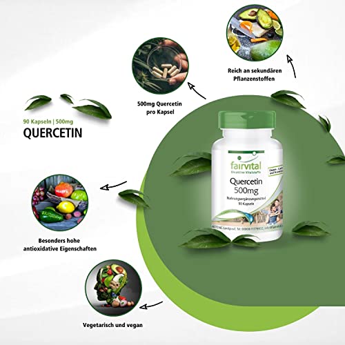 Quercetin 500mg Kapseln von Fairvital – Vegan – 90 Stück