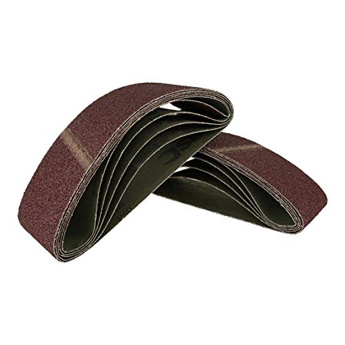 50 Stück Gewebe-Schleifbänder gemischt 75 x 533, für Bandschleifer - 5 Körnungen jeweils 10 x K40/60/80/120/180 / Schleifpapier/Schleif-Mix/Schleifbänder