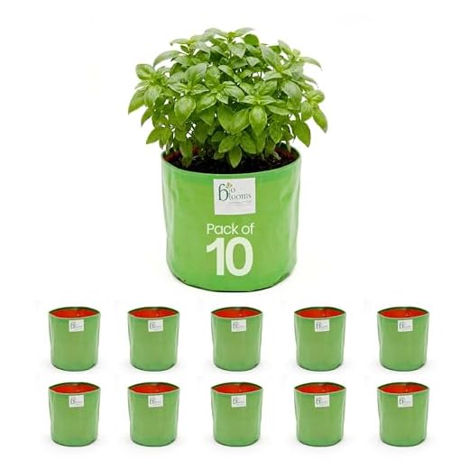 BIO BLOOMS AGRO INDIA PRIVATE LIMITED 18X18Inch Hdpe Plant Grow Bags For Terrace Gardening | Pack Of 10| Green & Orange Color| Outdoor Use|