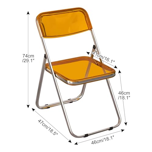 Chaise pliante transparente en acier chromé pour petit espace - 3