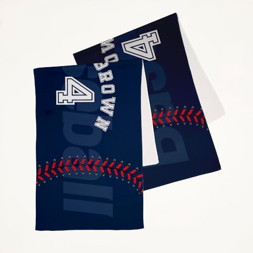 COLORCOMMALL Cooling Ice Towel – 2 Pack 12x31 inch Personalized Chilly Cool Instant Cooler Wrap Rag Outdoor Sports Gym Workout Fitness Customized Photo Design Text Name (Navy, 12