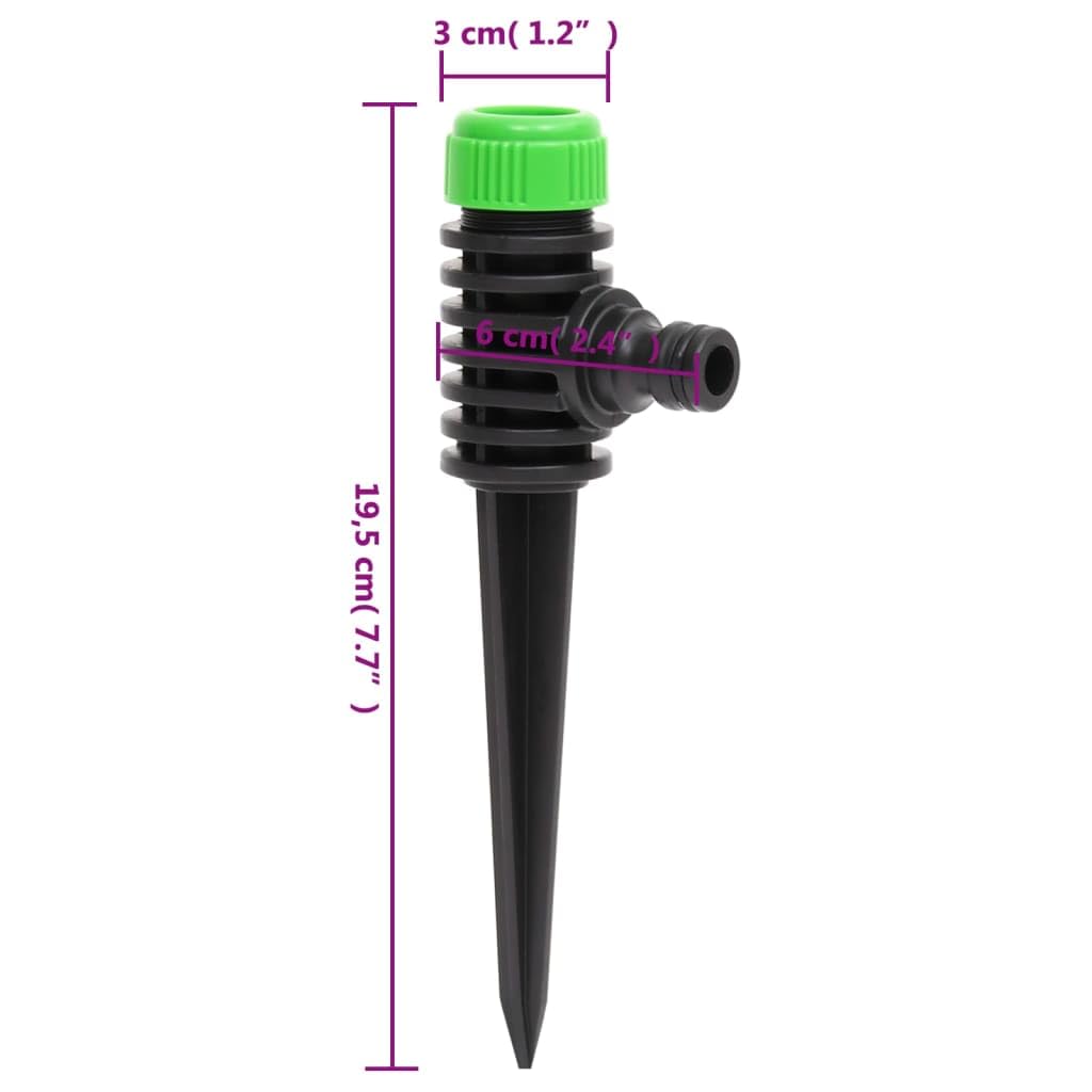 Irrigazione del prato, Irrigatore da giardino rotante Confezione 6 bicolore 3x6x19,5 cm ABS PP 360 Auto