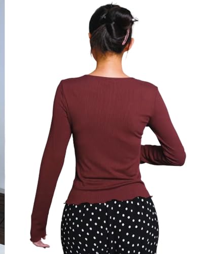 Image of Casual Regular Sleeves Solid Women Tops Henley Neck Top