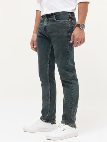 Image of Urbano Fashion Men's Regular Fit Heavy Washed Denim Jeans Stretchable