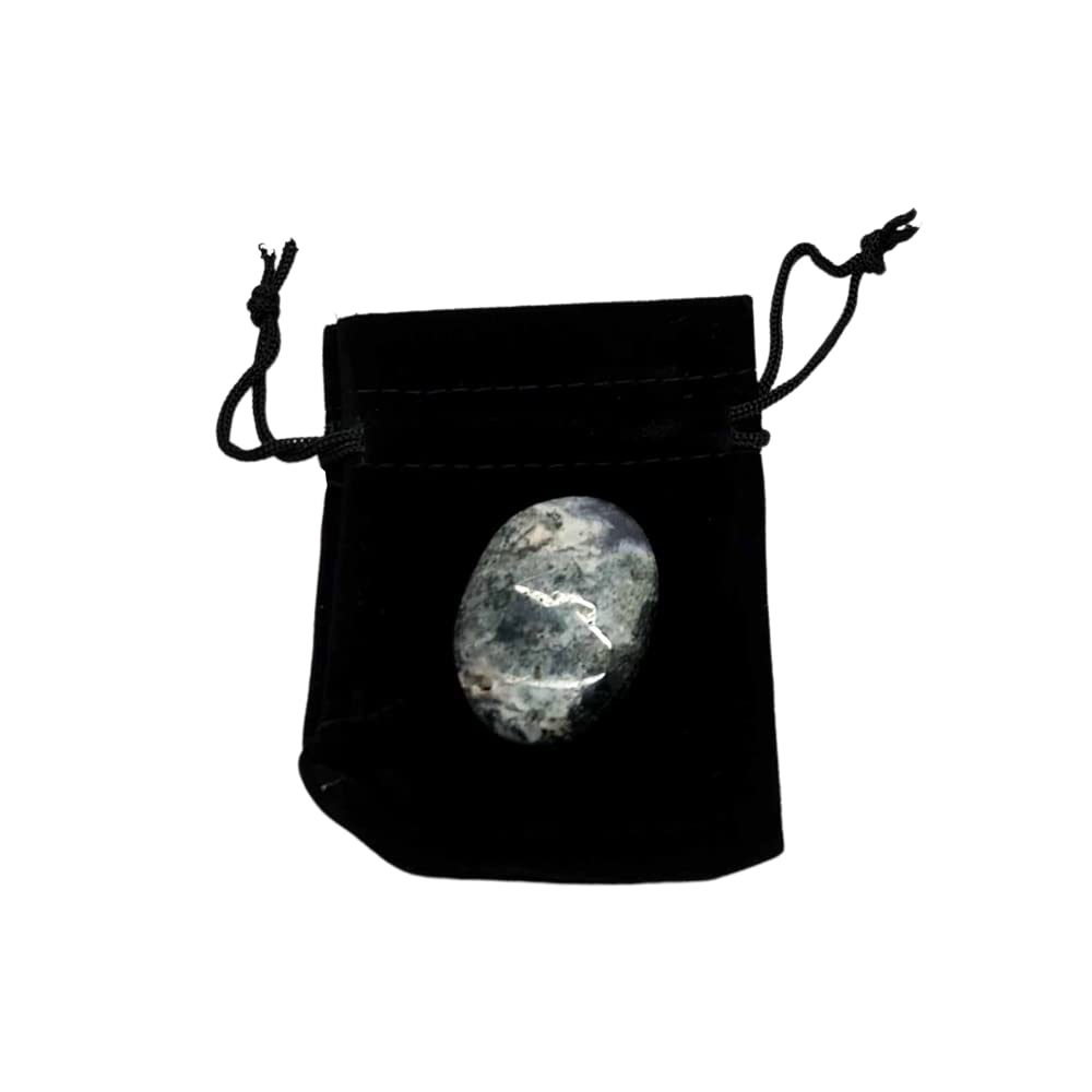 VIE Naturals Worry Thumb Stone, Moss Agate, One