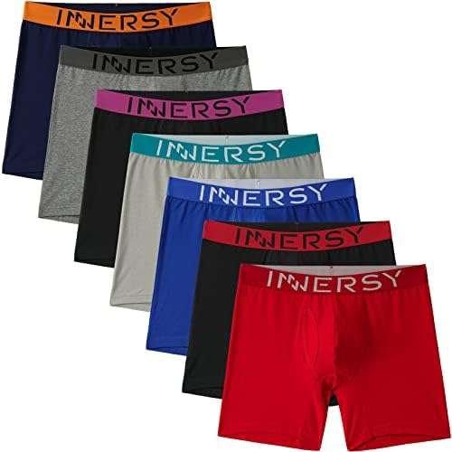 INNERSY Men’s Cotton Boxer Briefs Stretchy Underwear Multipack for a Week