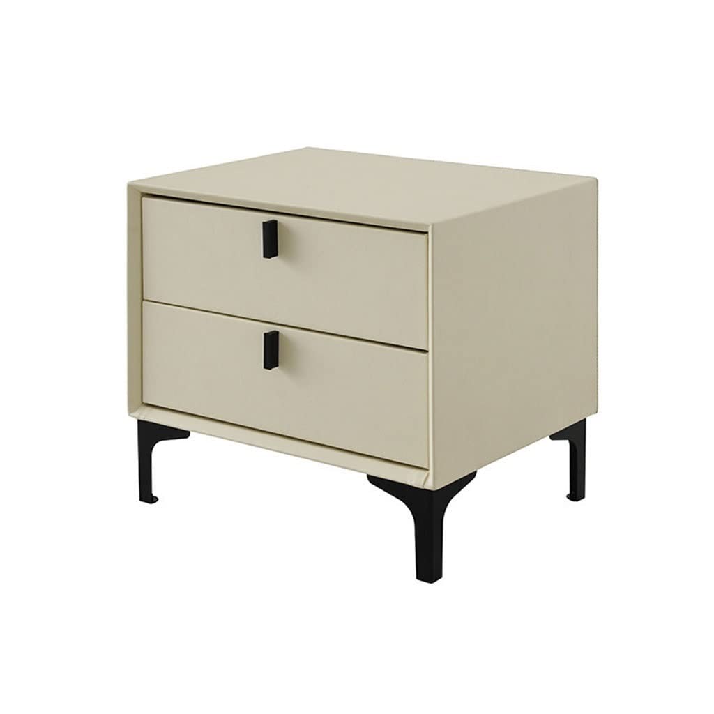 BHGFYXBS Side Tables Bedroom Indoor Bedside Cabinet Locker Modern Minimalist Living Room Bedroom Bedside Storage Double Drawer Nightstand Bedside Tables,A