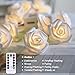 echosari Rose Fairy Lights Battery Operated 15 ft 30 LED White Rose Flower String Lights with Remote for Valentine's Wedding Bedroom Indoor Decor (Warm White)