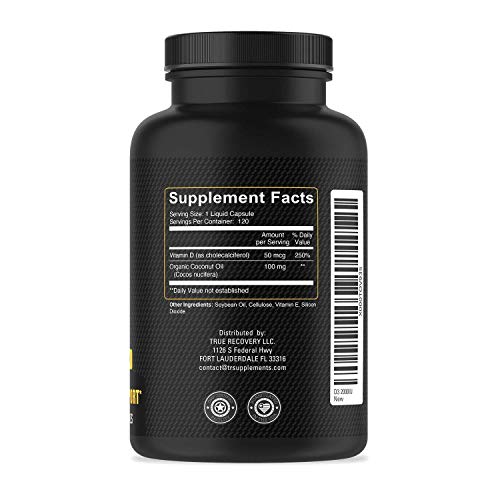 image for TR Supplements True Recovery Vitamin D3 2000 IU for Immune Support, Bo