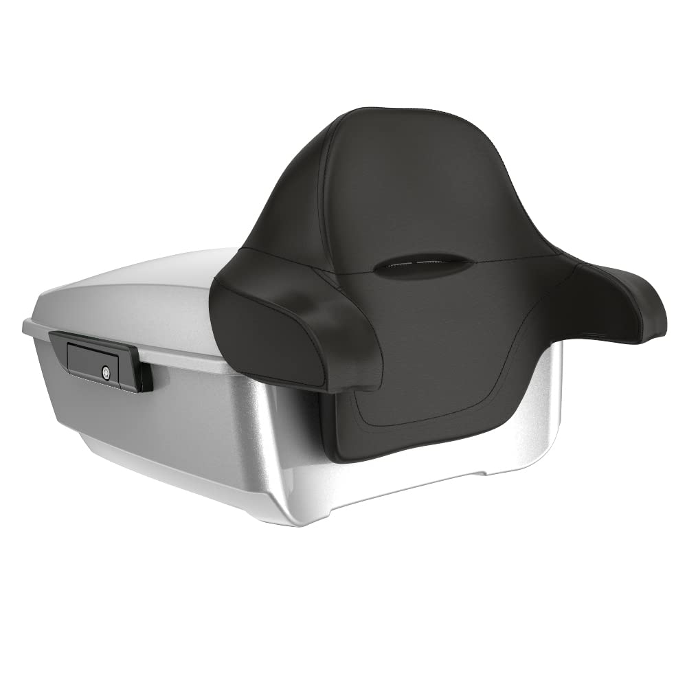 Moto Onfire King Tour Trunk Pack with Backrest Pad Fit for Touring Street Glide Road King Road Glide Special 1997-2022 (Hard Candy Shattered Flake)